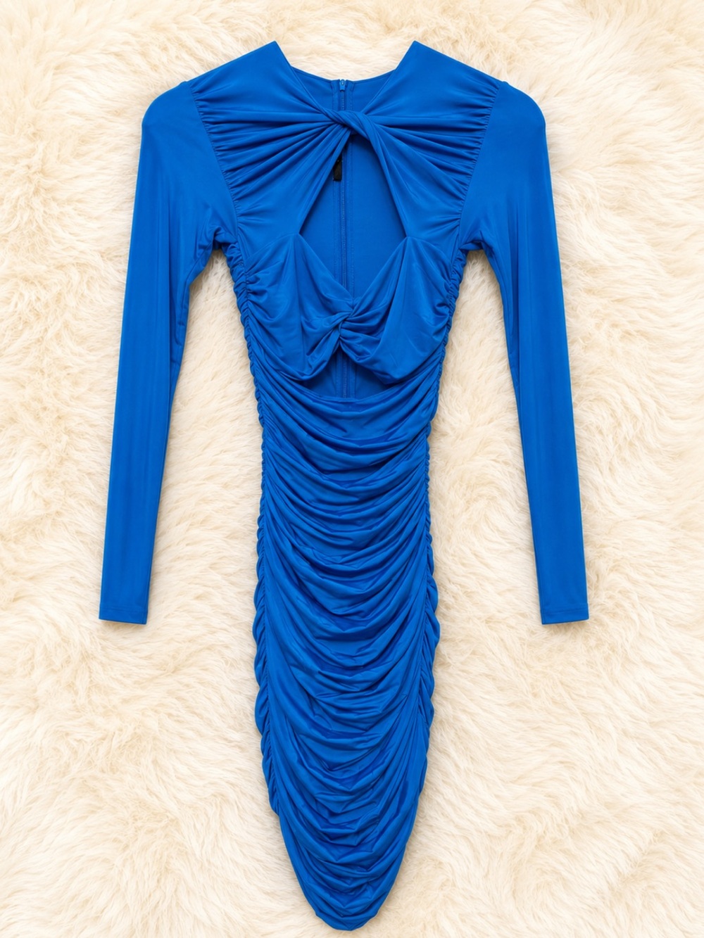 Alex Perry Blue Colt Ruched Mini Dress. - Picture 5 of 14